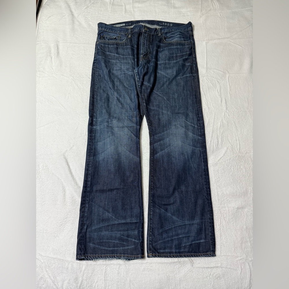 Gap 1969 Boot Jeans Mens 38x31 Bootcut Rodeo Western Cowboy‎ Dark Wash